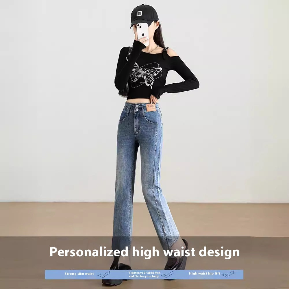 High Waist Slimming And Fashionable Design Popular Ankle-length Cigarette Pants