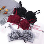 Lace embroidered brassiere bra