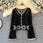 Autumn Hollow Crocheted Flower Sweater