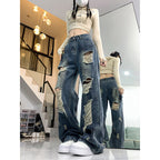 Ripped Lazy Loose Jeans For Women