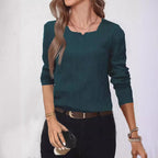 Women's Clothes Hot-selling Solid Color Pleated Long-sleeved Shirt