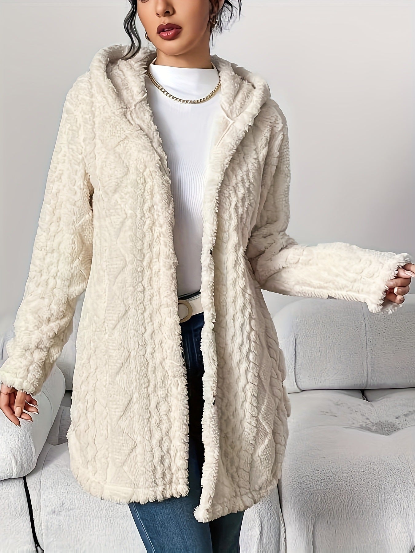 Women's Winter Long Hooded Cardigan Coat
