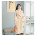 Autumn And Winter Woolen Coat Women's Korean-style Thickened Cinched